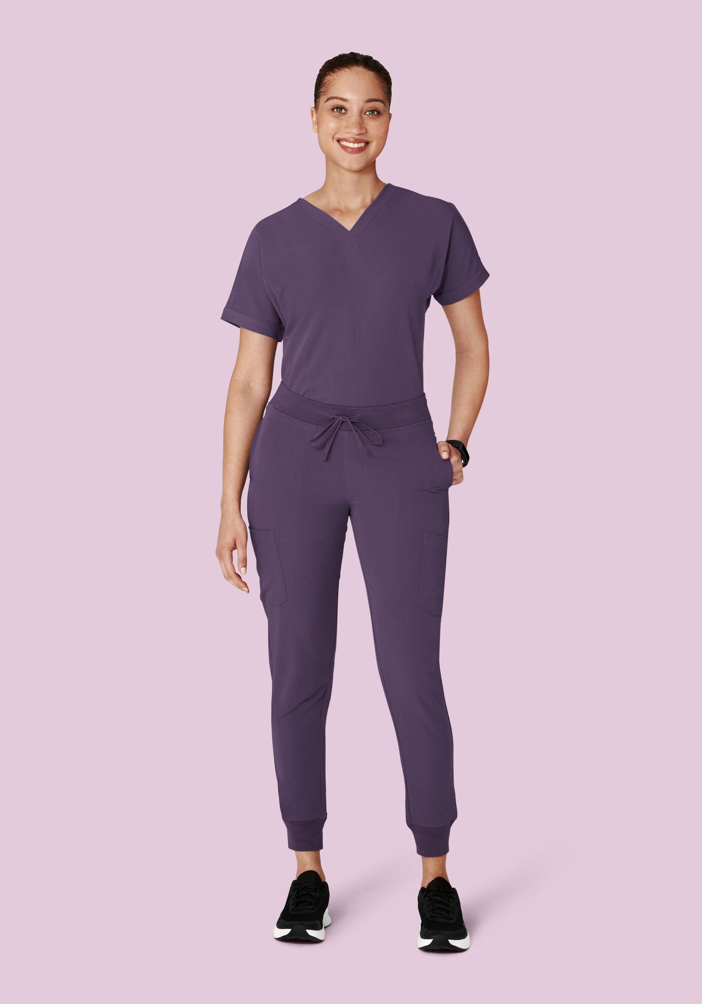 Oversized V Neck Top Deep Dewberry