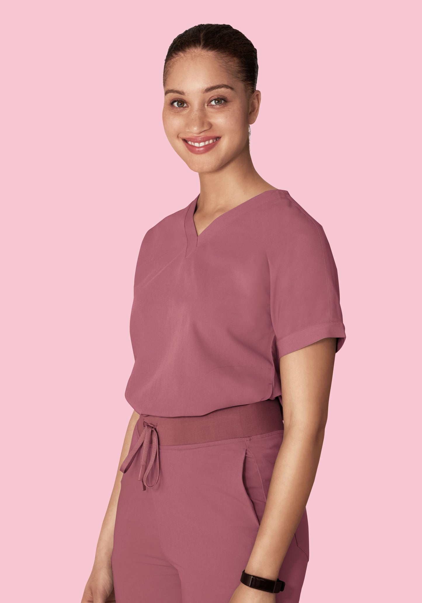 Oversized V Neck Top Mauve