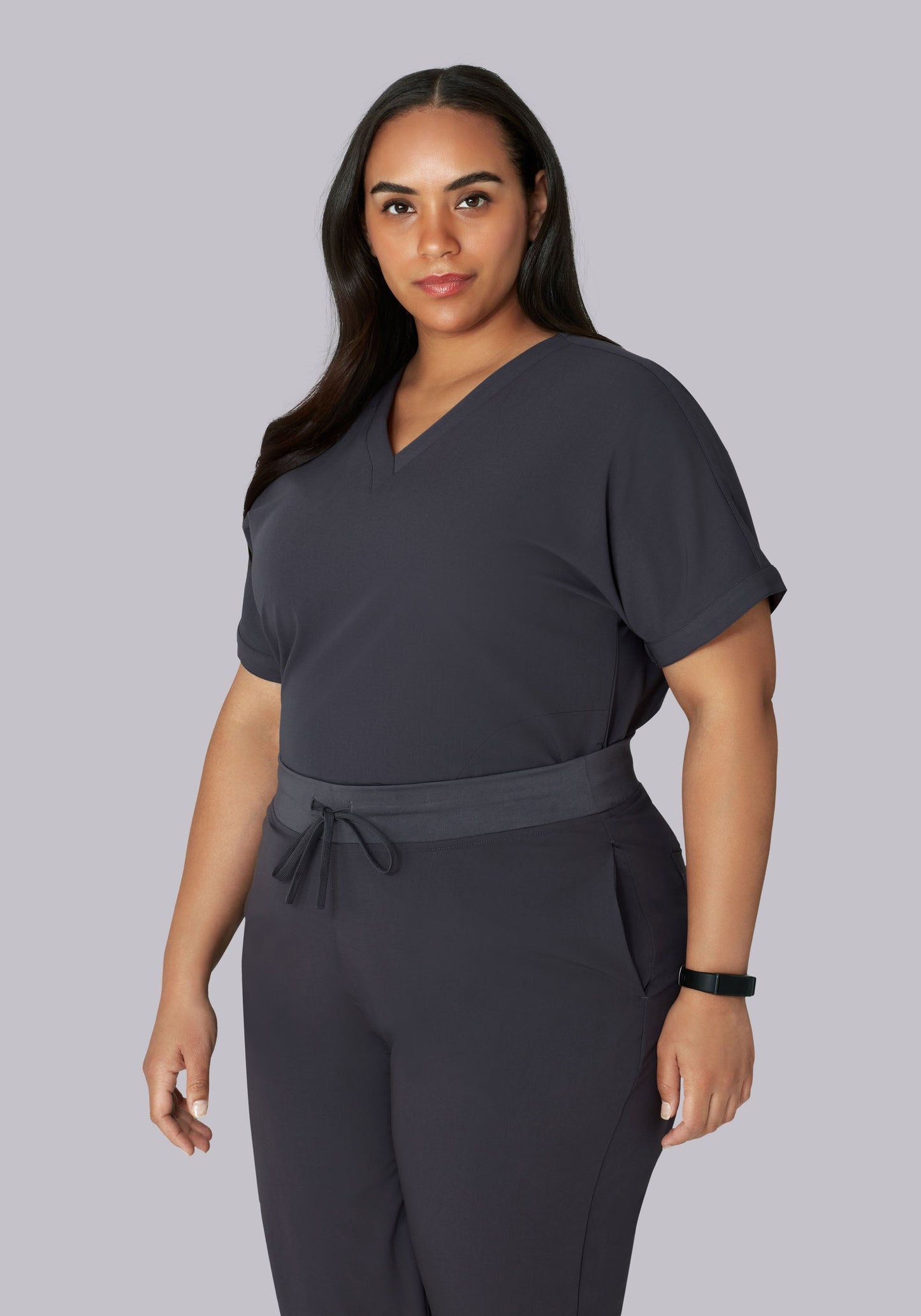 Oversized V Neck Top Pewter
