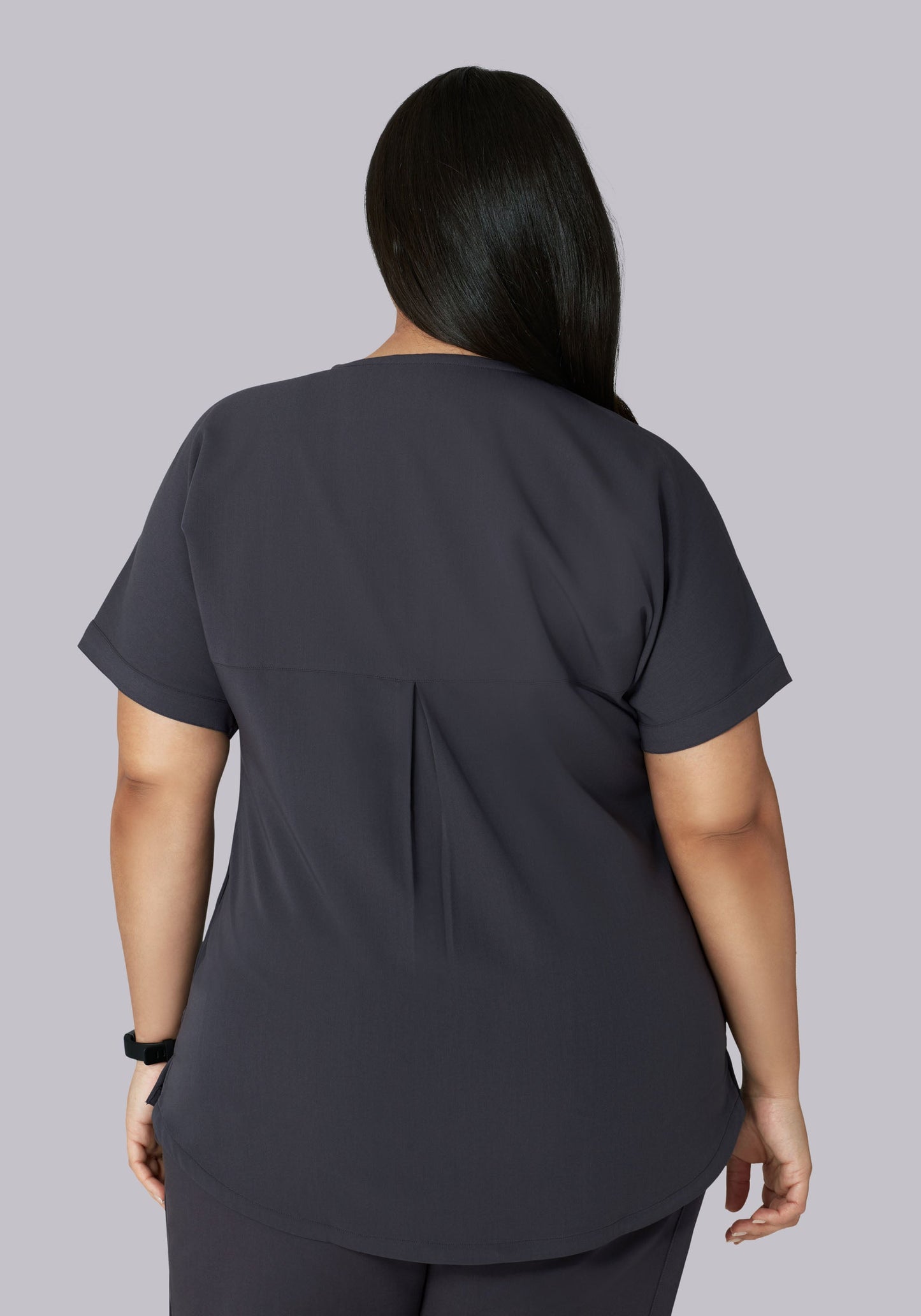 Oversized V Neck Top Pewter