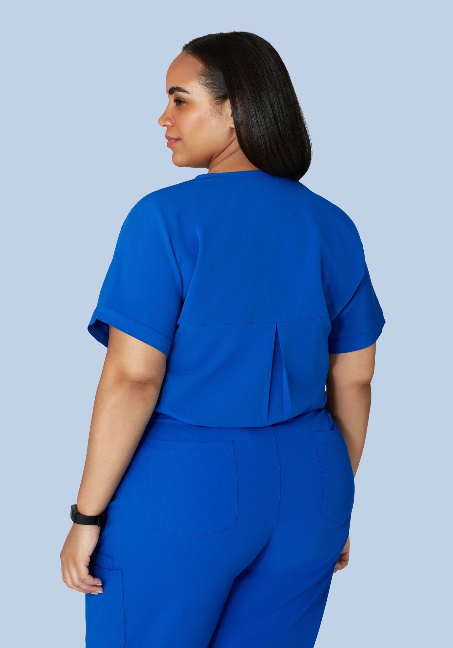 Oversized V Neck Top Royal Blue