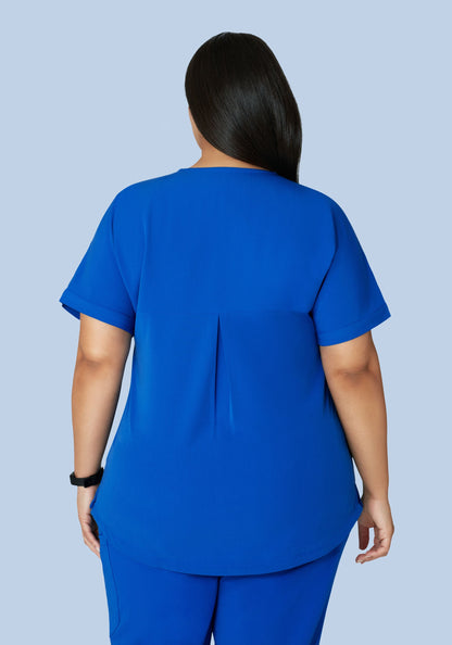 Oversized V Neck Top Royal Blue