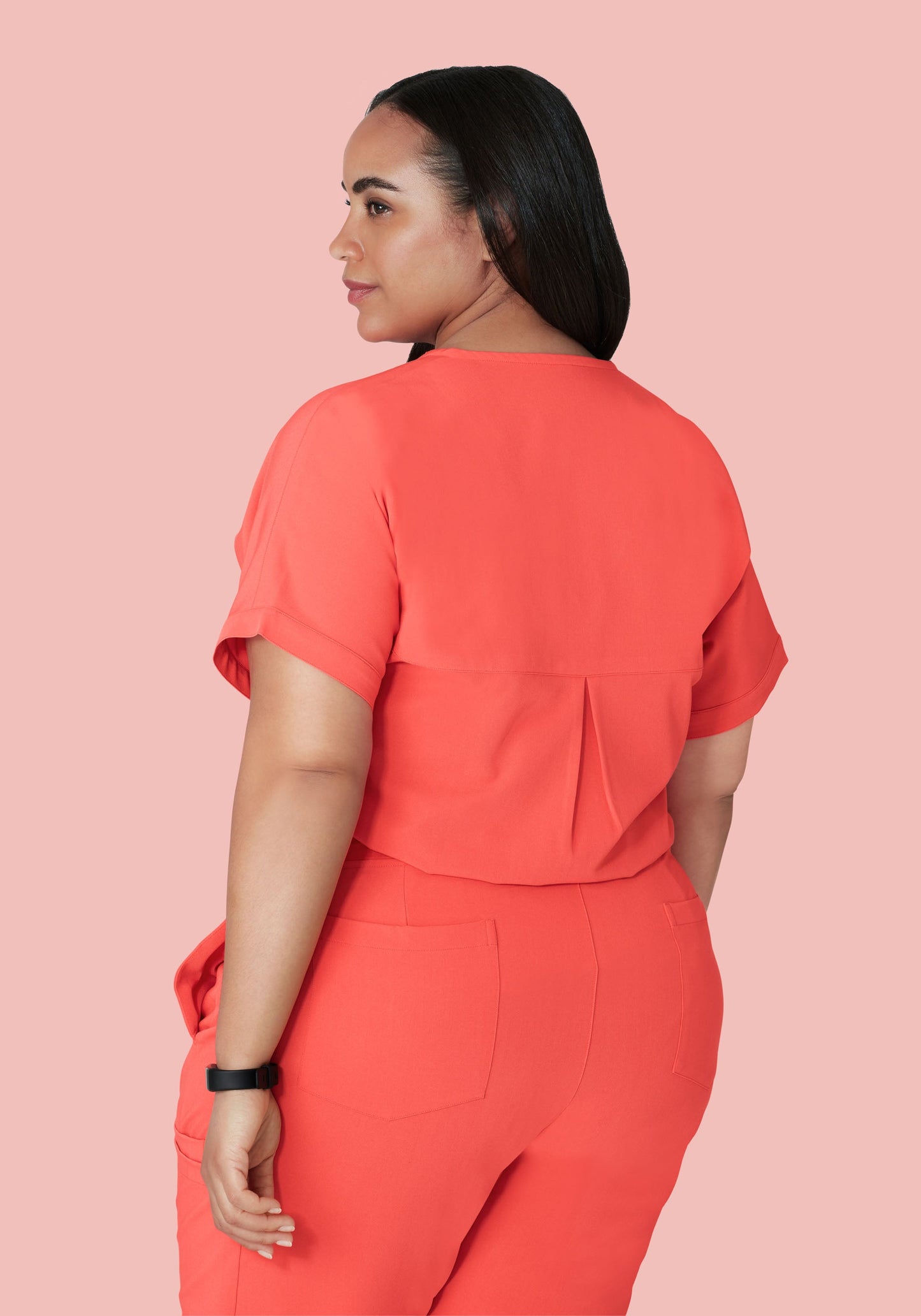 Oversized V Neck Top Sunkissed Coral