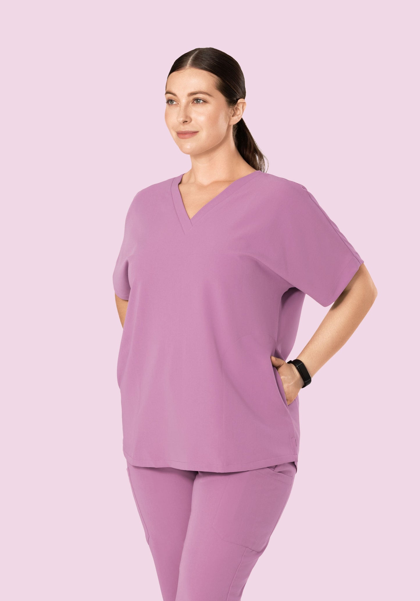 Oversized V Neck Top Lilac