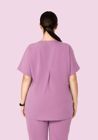 Oversized V Neck Top Lilac