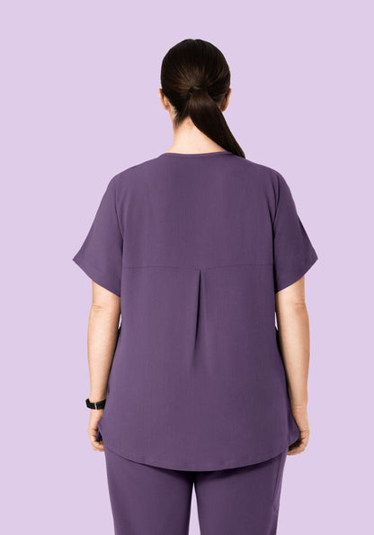 Oversized V Neck Top Dewberry