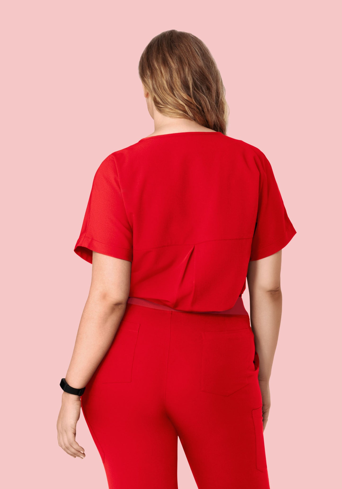 Oversized V Neck Top Candy Red