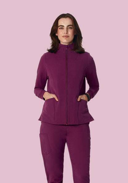 Women's Modern Scrub Jacket Plum