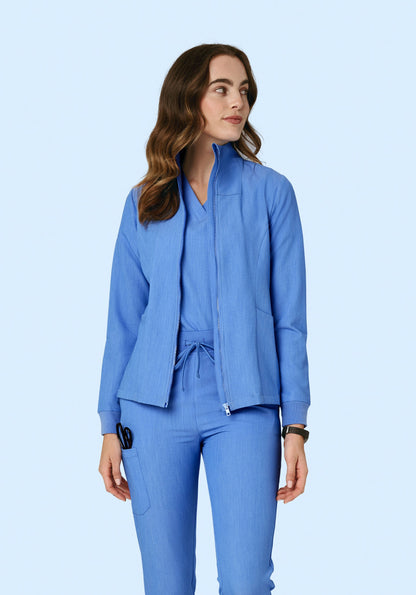 Women's Modern Scrub Jacket Heather Blue
