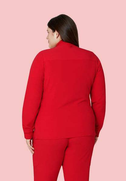 Women's Modern Scrub Jacket Candy Red