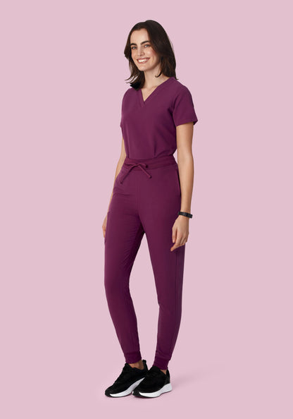 High Waisted Joggers Plum