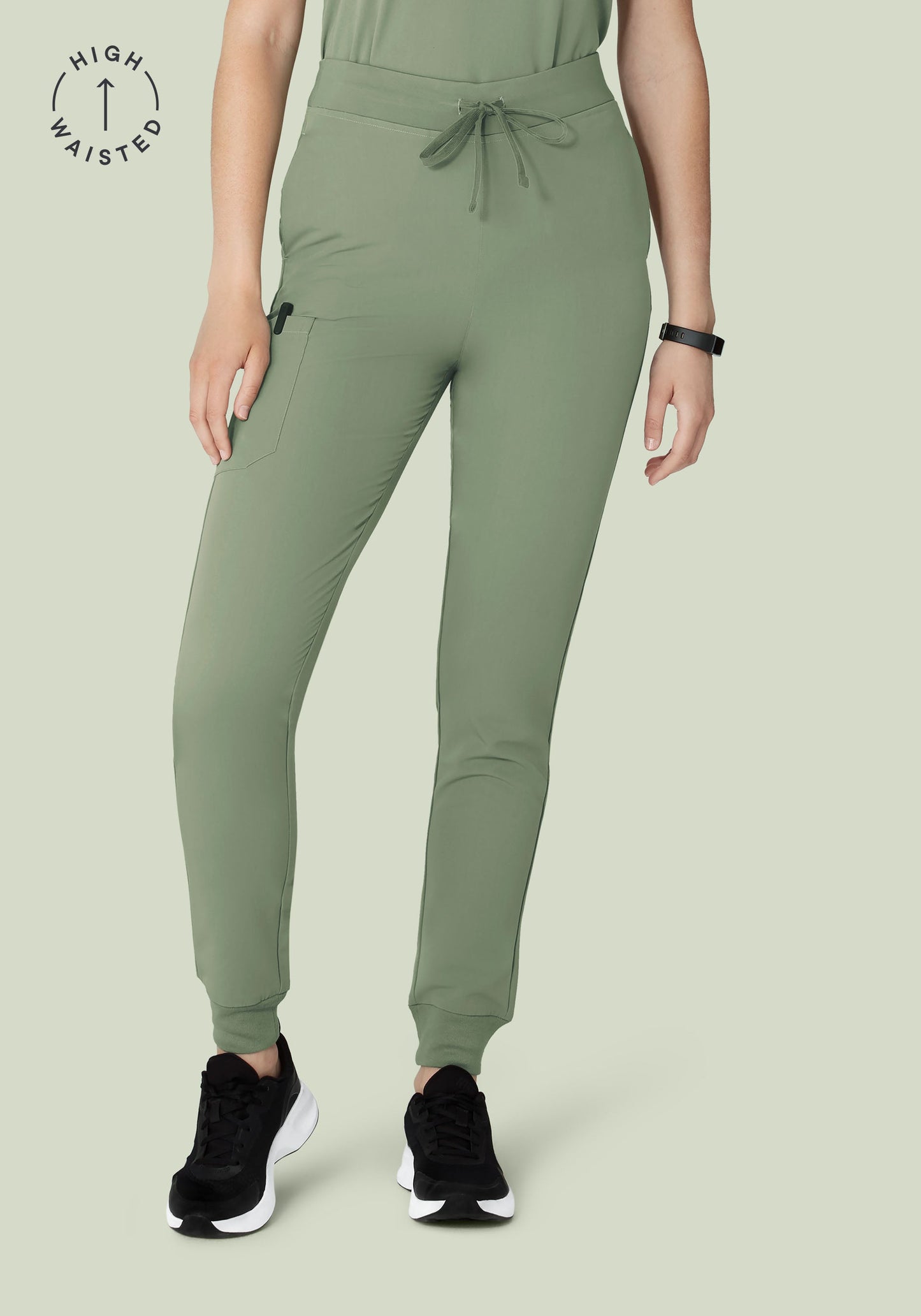 High Waisted Joggers Cool Sage