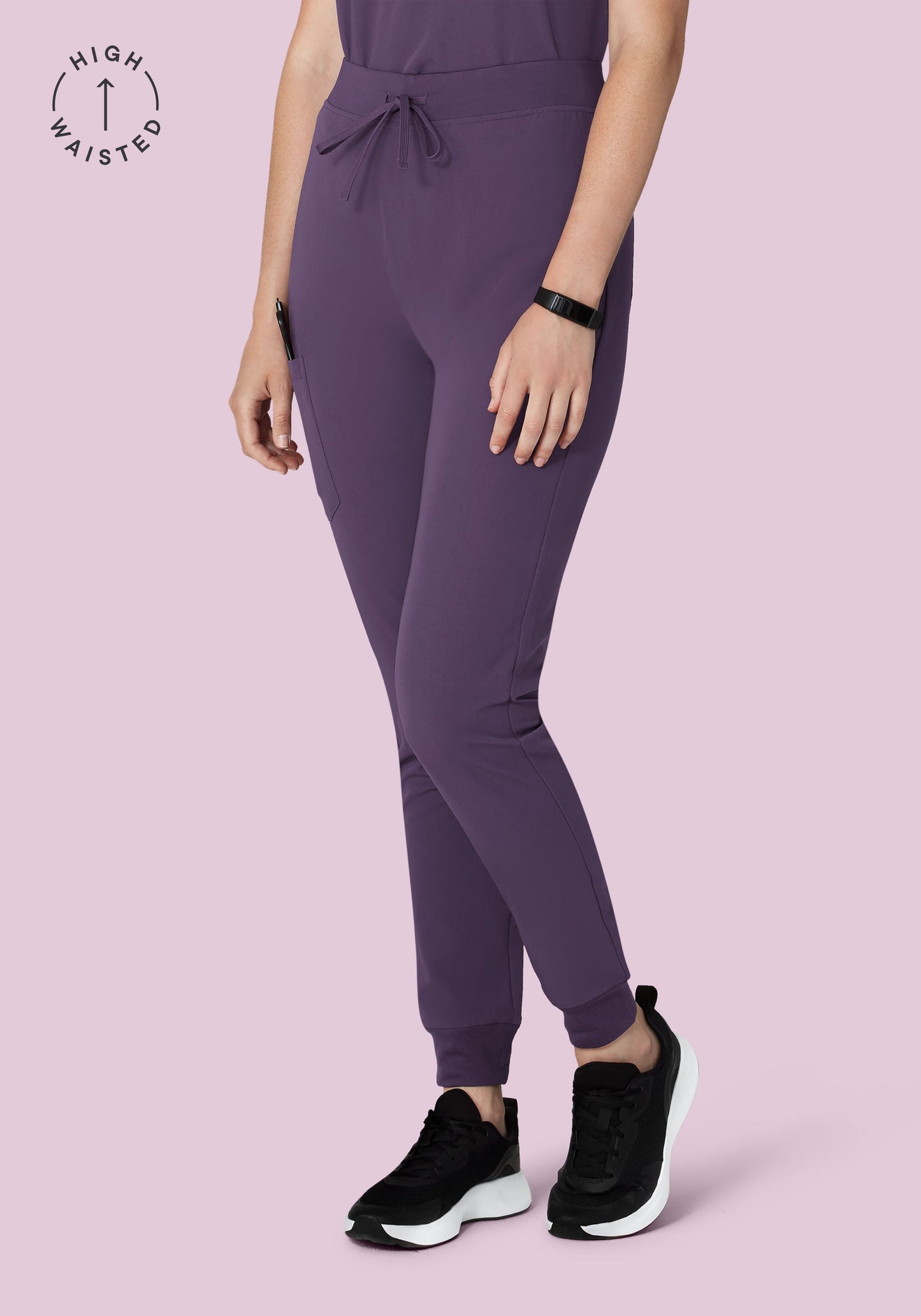 High Waisted Joggers Deep Dewberry