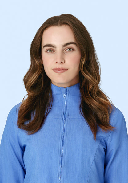 Women's Modern Scrub Jacket Heather Blue