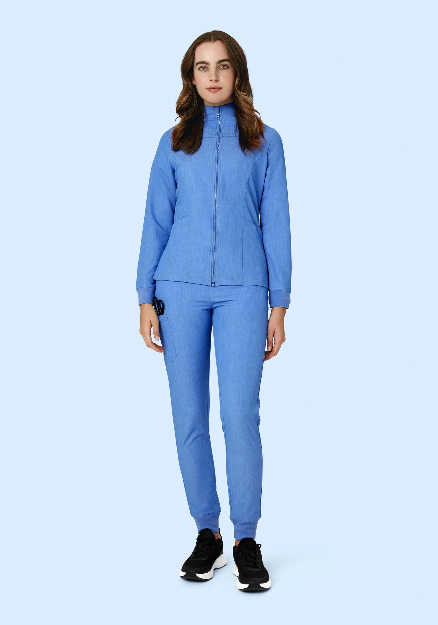 Women's Modern Scrub Jacket Heather Blue