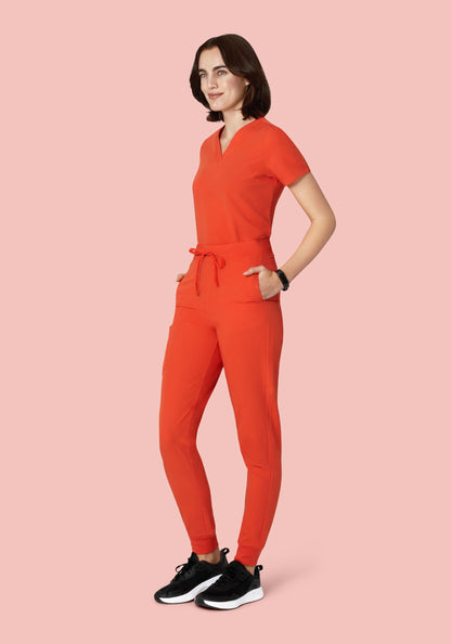 High Waisted Joggers Sunset Orange