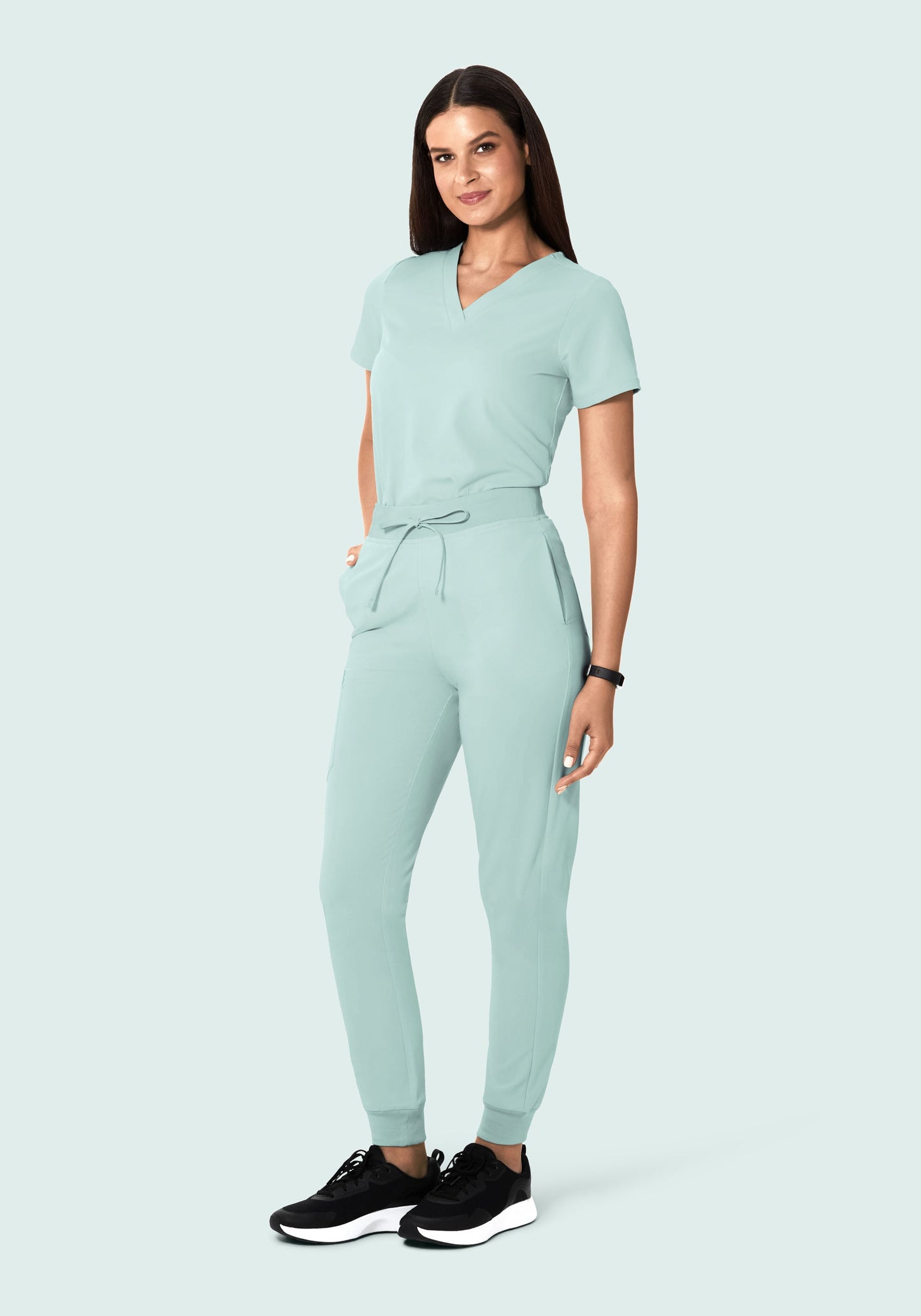 High Waisted Joggers Sterling Blue