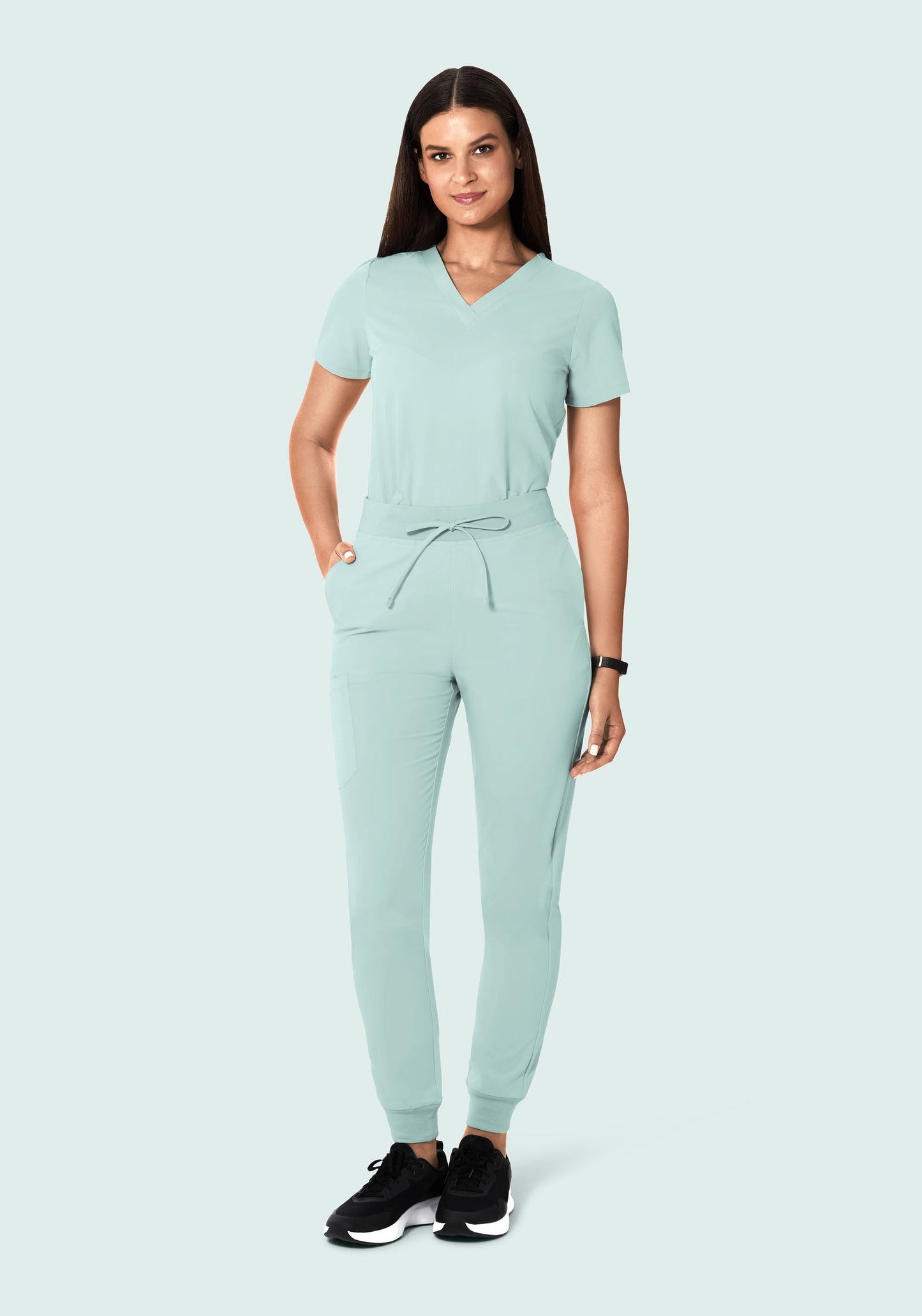 High Waisted Joggers Sterling Blue