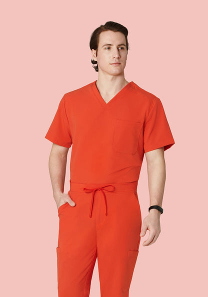 Three Pocket Top Sunset Orange