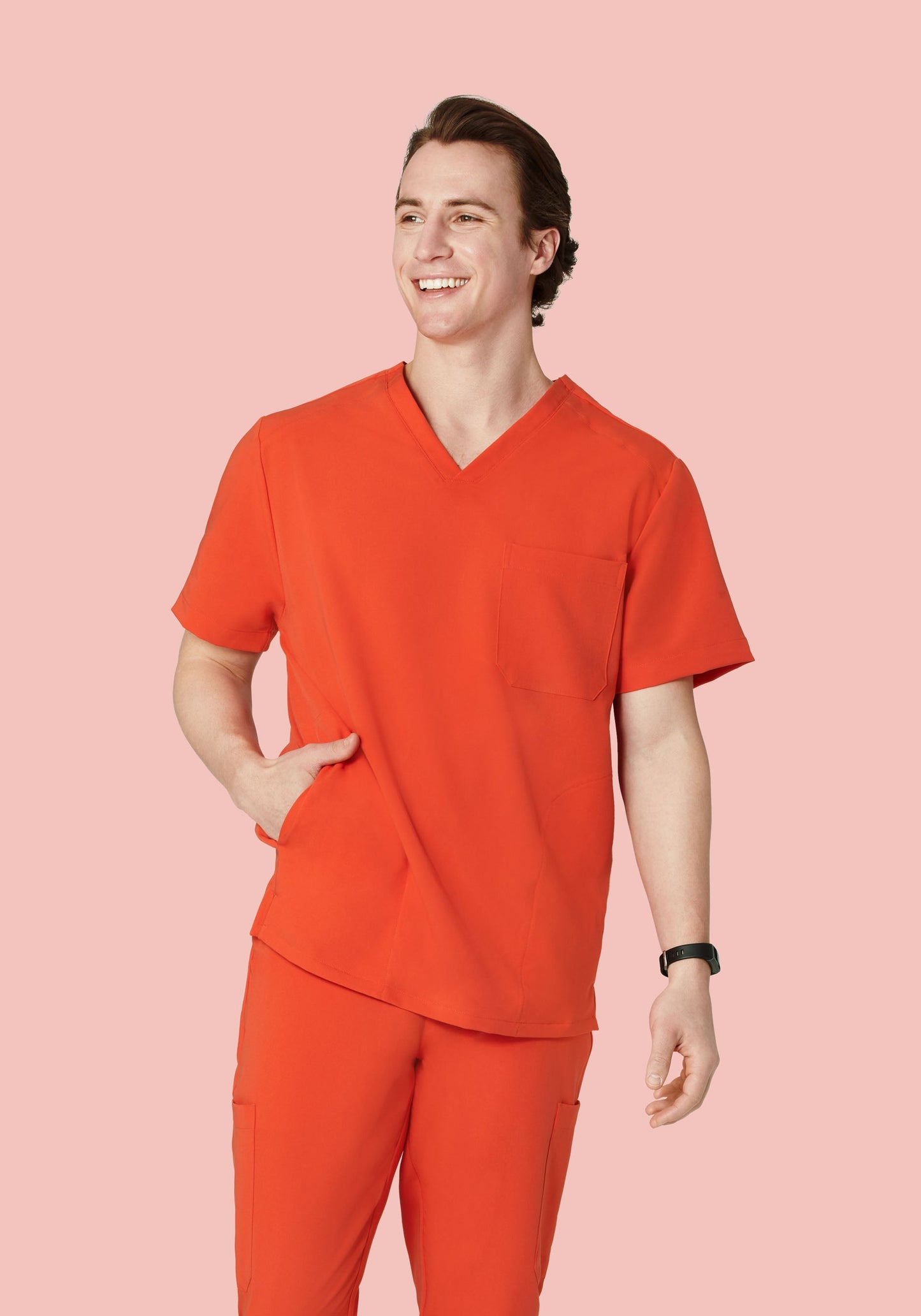 Three Pocket Top Sunset Orange