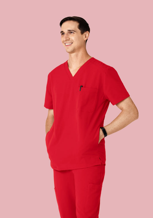 Three Pocket Top Poppy Red