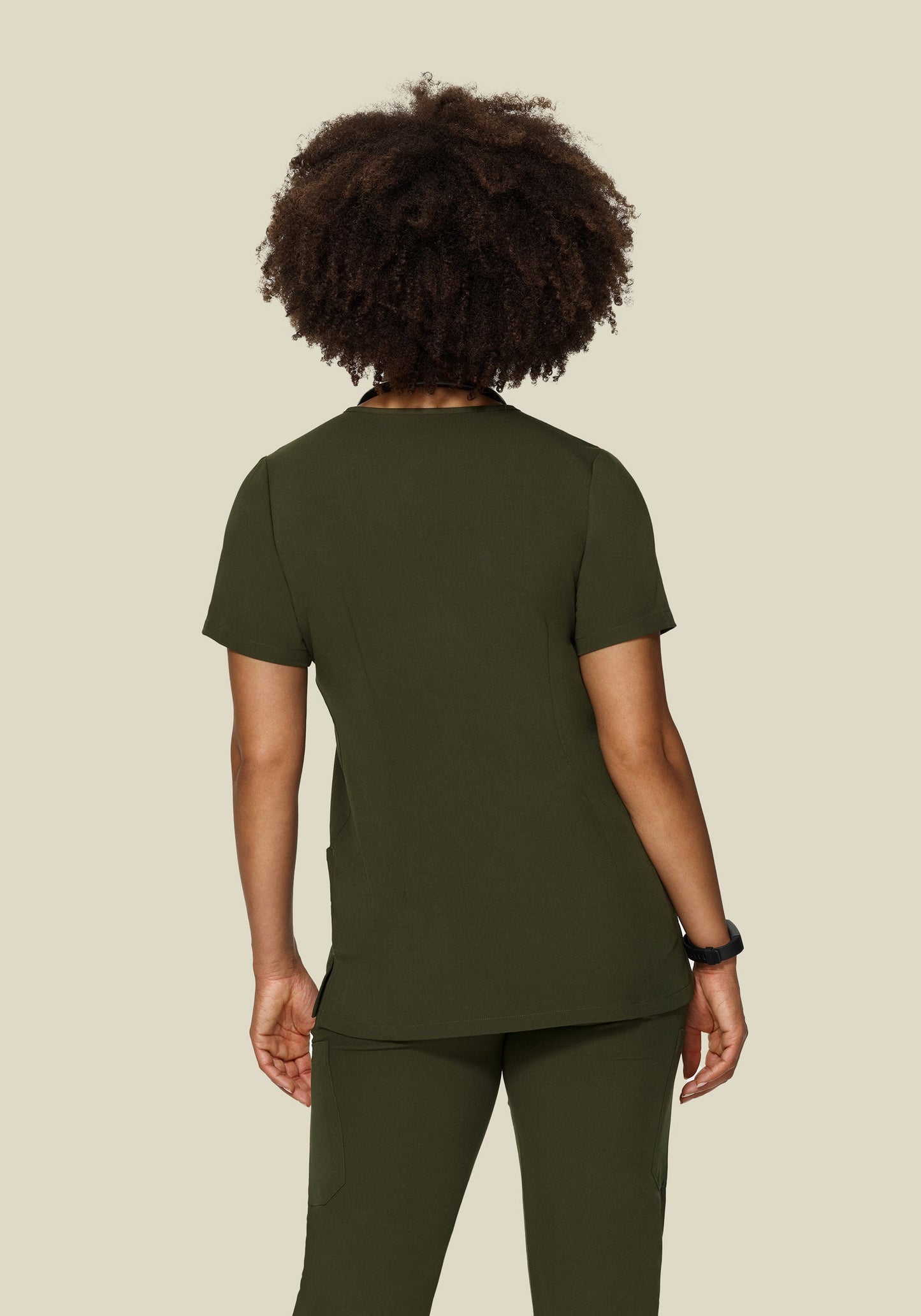5 Pocket Notch Neck Top Olive