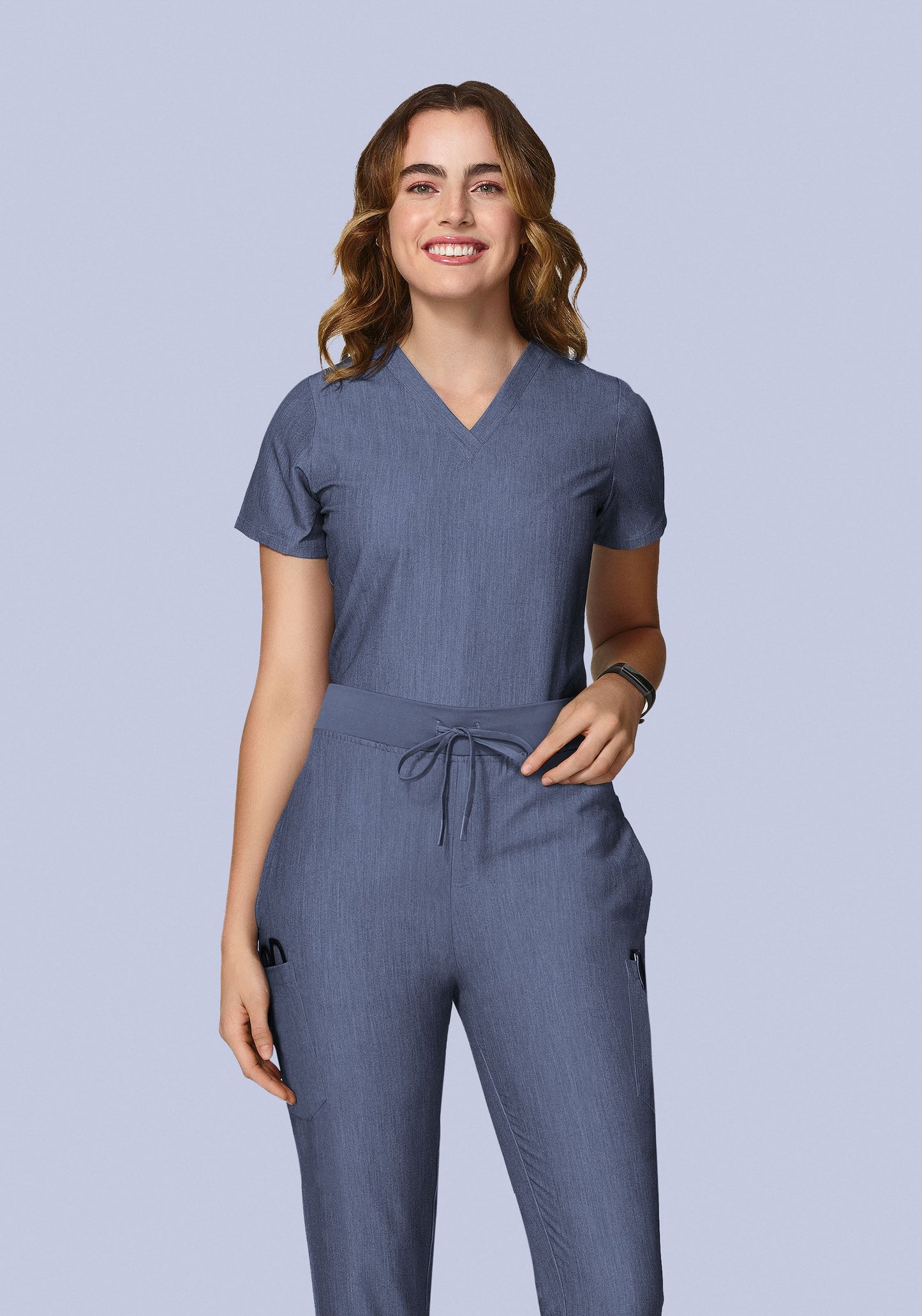 6 Pocket Top Heather Denim