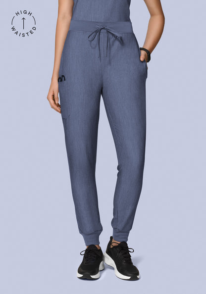 High Waisted Joggers Heather Denim