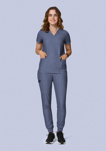 High Waisted Joggers Heather Denim