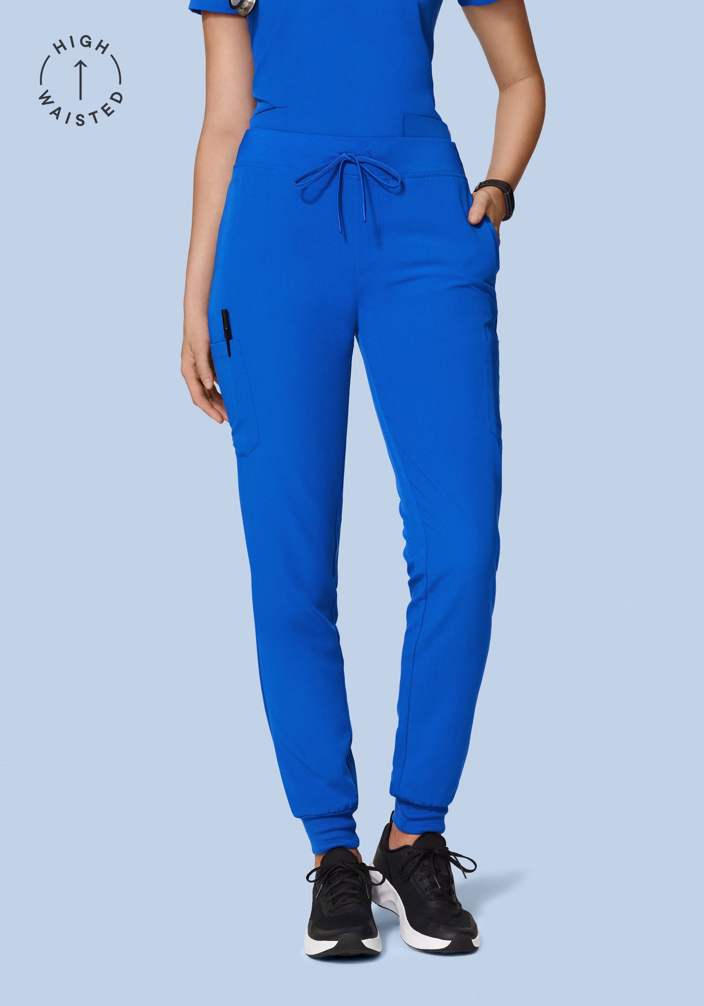 High Waisted Joggers Royal Blue