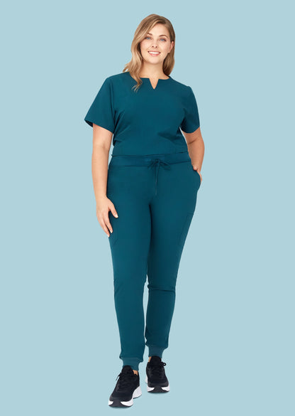 5 Pocket Notch Neck Top Caribbean Blue